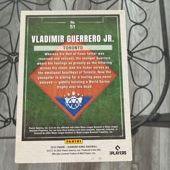 Vladimir Guerrero Jr 2022 Panini Toronto Blue Jays Baseball Card - Picture 3 of 3